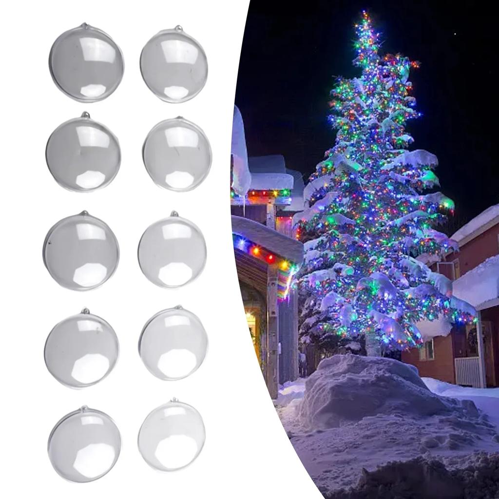 Christmas Balls Home Decoration Supplies For Wedding Candy Christmas Gifts Box 7-11cm  10pcs Plastic Clear Flat Ball