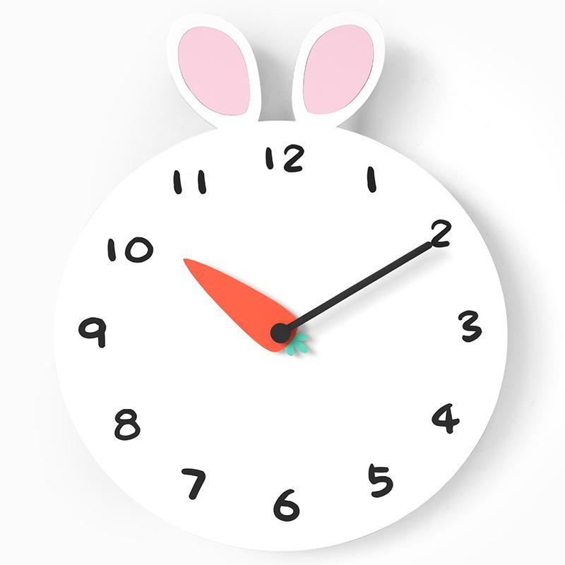Wozoom Cartoon Silent Wall Clock - Creative, Cute Art for Bedroom Decor