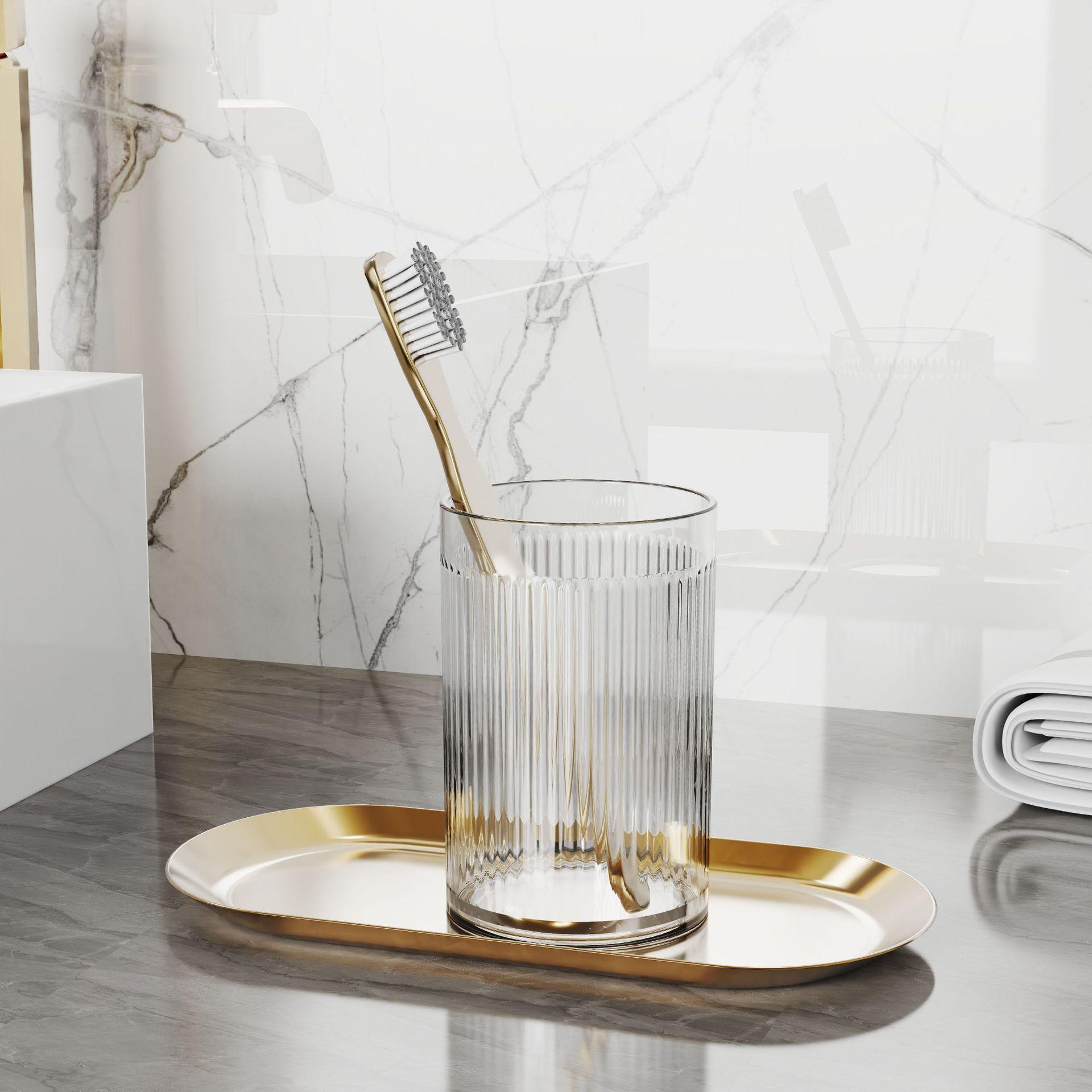 Light Luxury Mouthwash Cup High-value Brushing Household Couple Toilet Bathroom Simple Transparent PET Tooth