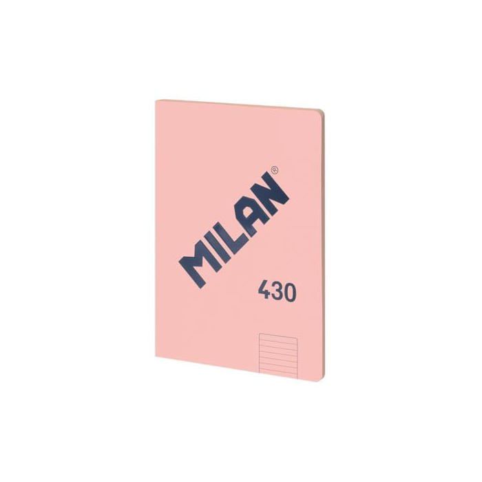 Cahier collé A4 - MILAN - Papier ligné - 48 feuilles - 95 g/m² - Micro-perforé - Couverture souple - Rose - Série 1918
