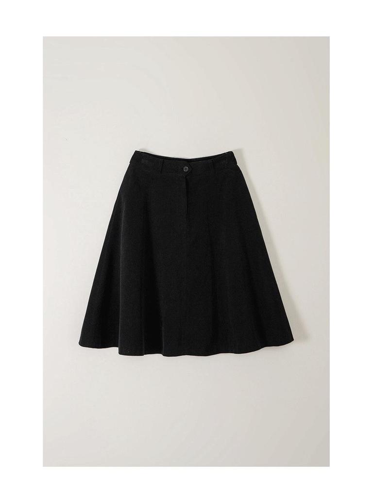 High-Waist Retro Corduroy A-Line Skirt - Women's Mid-Length, Autumn/Winter Skirt