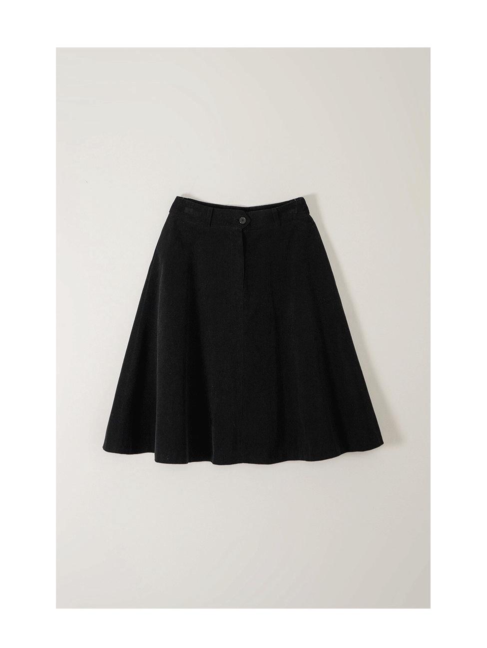 

Women s Retro Corduroy High-Waist A-line Mid-Length Skirt - Autumn/Winter Versatile Five-Point Umbrella Design XL чорний