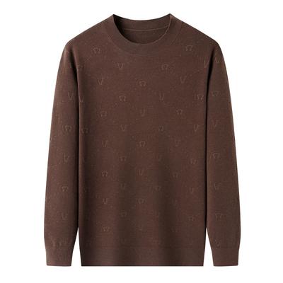 420g Wool Padded Men's Sweater Spring and Autumn Leisure Mulberry Silk Sweater Men's Clothes