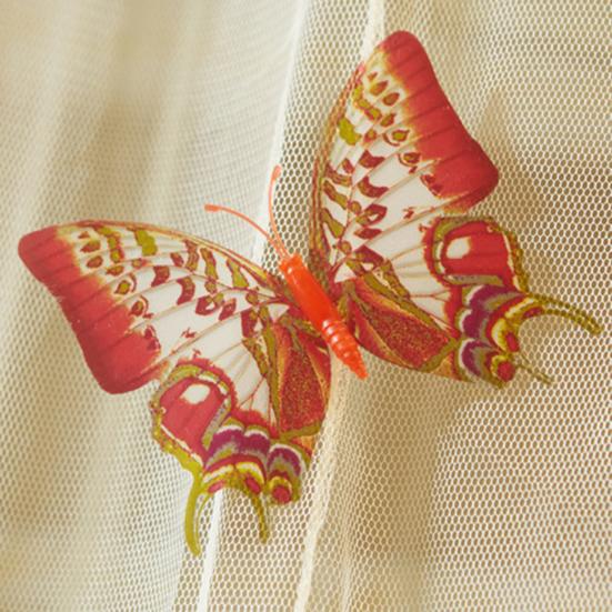 Mosquito Net Round Top Stimulation Butterfly Pin Polyester Fiber Decorative Bed Canopy