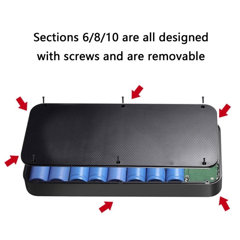 4/6/8/10Slot 18650 Battery Holder No Welding Required Fast Charging Port for DIY Mobile PowerBank Plastic Case Shell