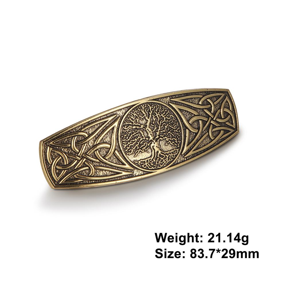 Teamer Vintage Barrette Celtics Knot Hair Clip for Women Viking Tree of Life Nordic Hairpins Wicca Jewelry Hair Accessories Gift