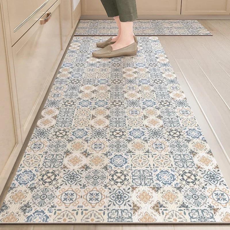 Kitchen Floor Mat Waterproof Pvc Carpet Leather Mats Non-slip Large Rug Home Decoration Area Rugs Alfombra De Cocina