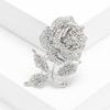 Elegant Sparkling Rose Brooch Rhinestone Light Luxury Flowers Pin Fashion Jewelry Korean Style Alloy Zircon Badge Office