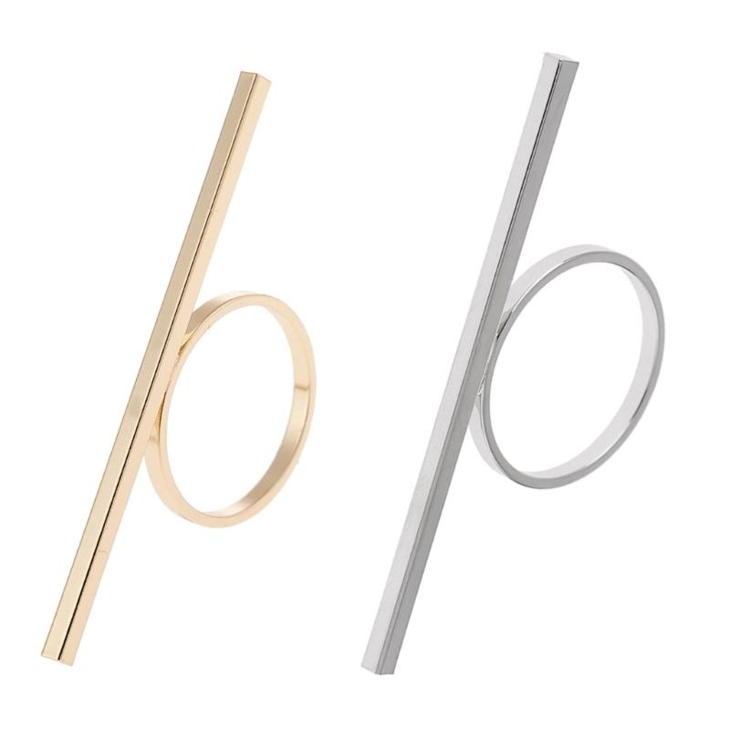 One Word Ring Metal Long Bar Rings Punk Exaggerated Knuckle Joint Rings For Women Finger Accessories Jewelry Gift