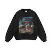 Vintage Hip Hop Skull Print Oversized Hoodie Mens Cotton Streetwear Sweatshirt Winter Casual