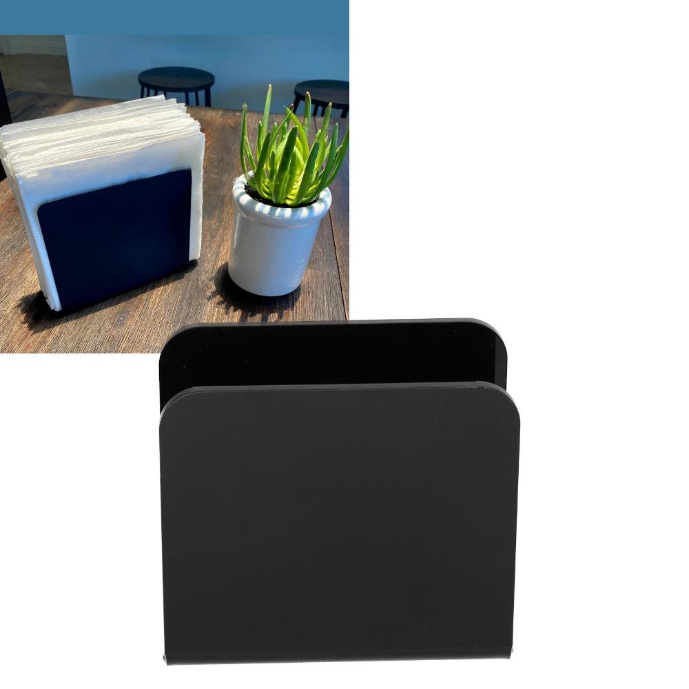 Stylish Black Napkin Holder Acrylic 12x11x5cm Napkin Rack Kitchen Napkin Organizer Kitchen