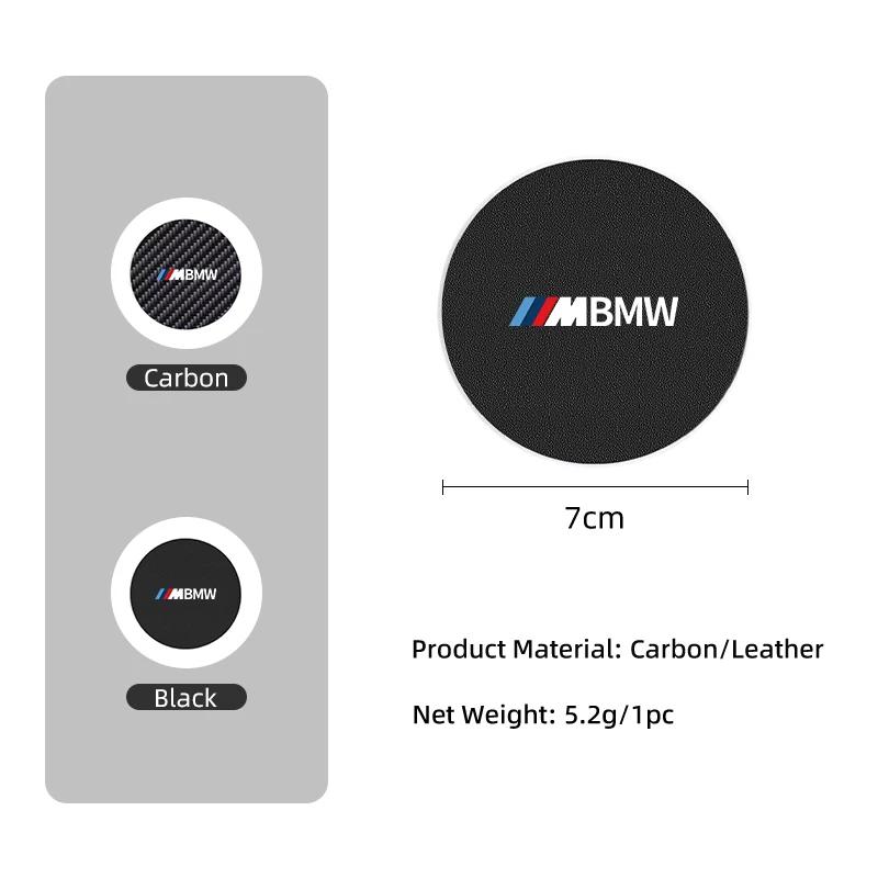 LRPOS1 New 2025 Car Carbon Leathe Coasters Pads Centre Console Cup Non-Slip Mats For BMW F11 G11 F10 F30 G08 G28 G20 G30 X3 X5 X6 Seri