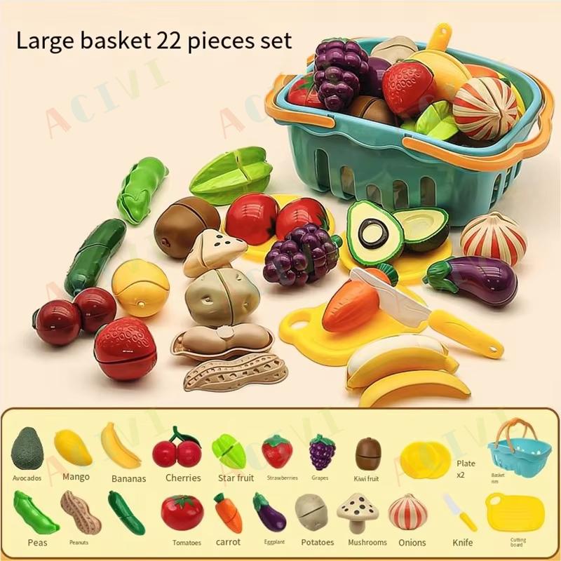 Children Toys Cutting Fruits and Vegetables Set for Kids Pretend Play Simulation Kitchen Toy Montessori Baby Toys for Girls Boys