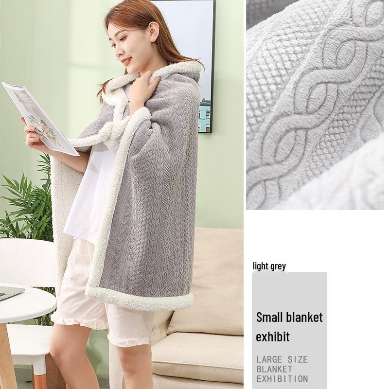 Flannel Embossed Shawl Blanket: Light Luxury, No Pilling, No Fading, Machine Washable, Ideal for Naps & Air Conditioned Spaces.
