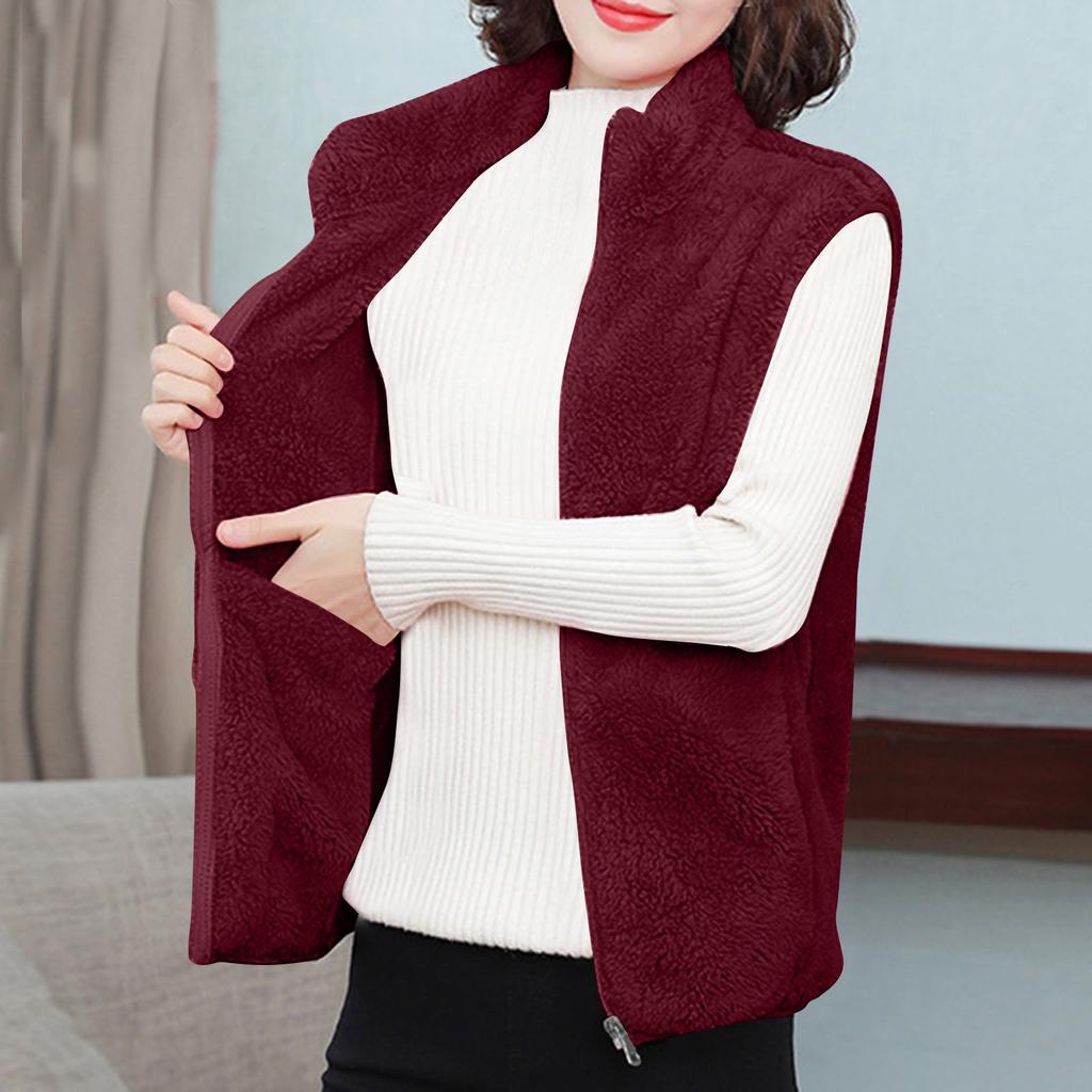 Women's Fashion /Winter Double-Face Fleece Thickened And Fluff Warm Vest