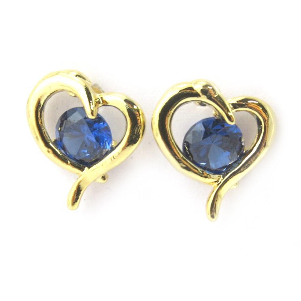 Les Trésors De Lily [M6458] - Golden Blue 'Love' Designer Earrings