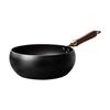 24cm Iron Wok Chinese Cooking Boiling Cookware No Coating Gas Stir Fry Pan Flat Bottom
