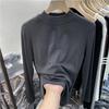 Women's Brushed Fleece-Lined Cotton Stand-Up Collar T-Shirt, Long-Sleeve, 2025 Autumn/Winter Collection