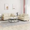 VidaXL Set of 2 Sofas with Cream Faux Leather Cushions 3202161
