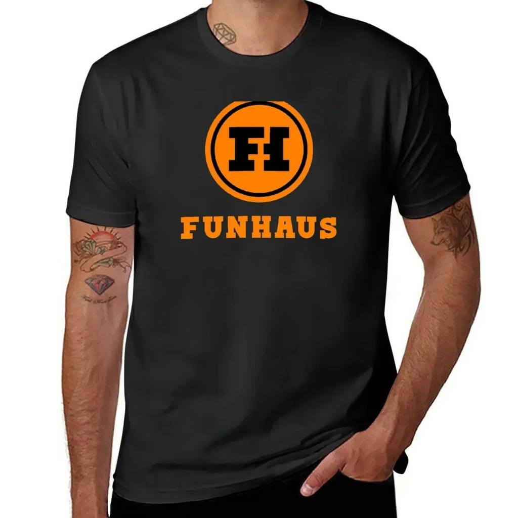 funhaus logo T-Shirt anime sweat customizeds t shirts for men