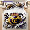 Real Madrid CF Vzorované povlečení Sada prošívaných dek s povlakem na polštář Domácí dekorace Narozeninový dárek (1 * povlak na přikrývku + 2 * povlak na polštář, bez výplně)