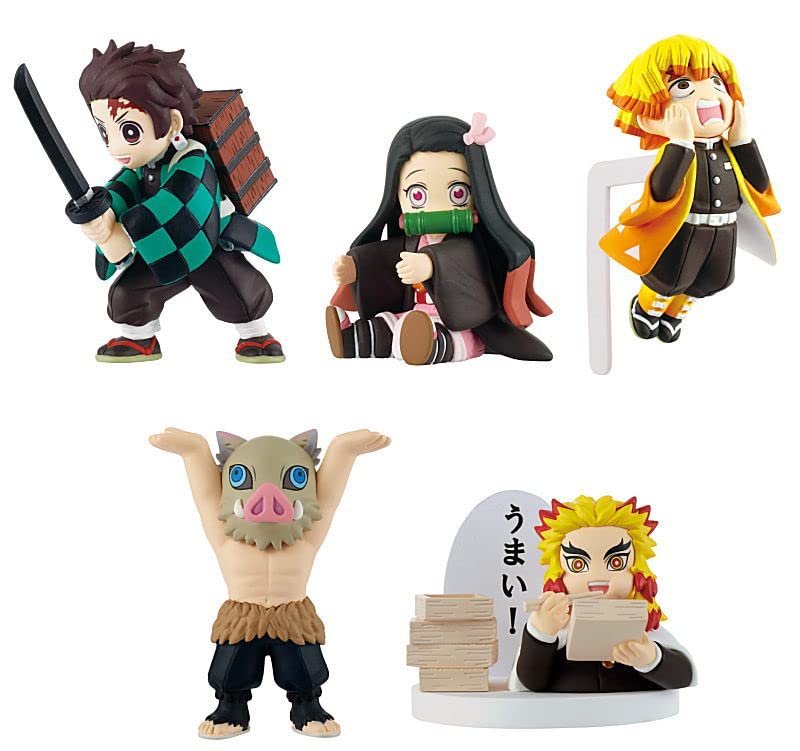 Demon Kimetsu No Yaiba Useful Desktop Figures of 5 Gachapon Capsule Toy Slayer [Set (Full Set)]