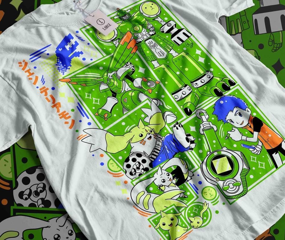 

Terriermon Digimon Adventure T-Shirt Tsunomon Punimon Garurumon Girl Anime shirt 4XL