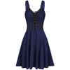 Damenkleid Gothic Punk Stil Kleid Patchwork Bandage Trägerkleid