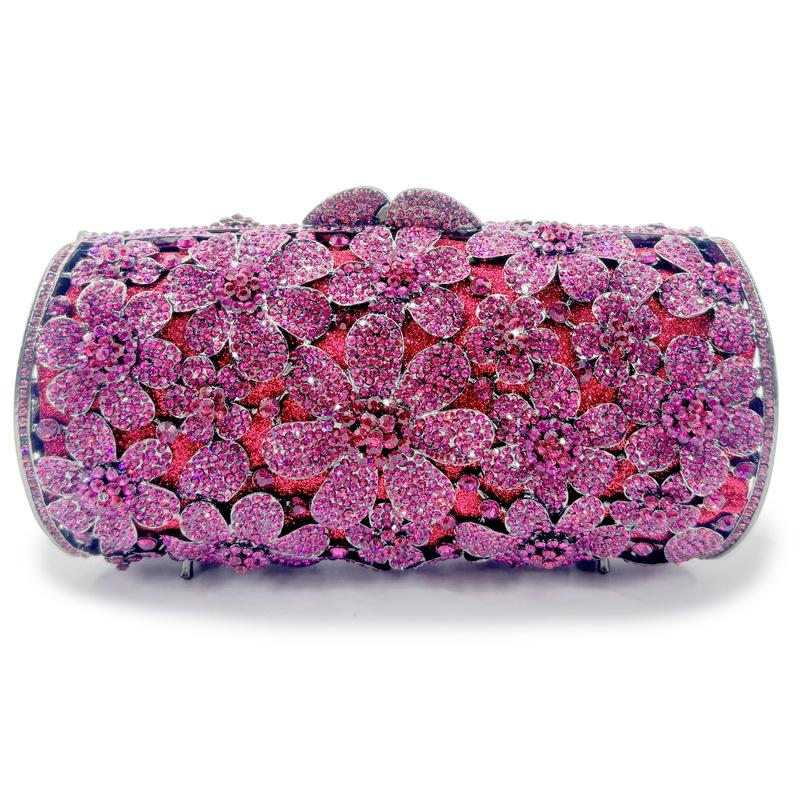 Ultima Pochette di Lusso in Pietra Fiori Multicolore Diamante Borsa da Sera Regalo di Natale Borsa da Banchetto Portafoglio Donna Borsa a Mano con Strass