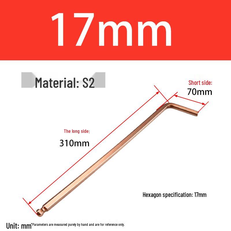 S2 Extended Ball End Hex Key Set, L-Shaped, 6-Sided, Sizes 2-12mm