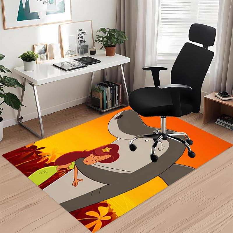 Zig & Sharko Bedruckter Teppich für Bürostuhl Wohnzimmer Schlafzimmer Küchenraum Dekoration Geschenke