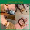 Wooden Bell Cat Bracelet Handmade New Oriental Fashion Trend Jewelry Womens