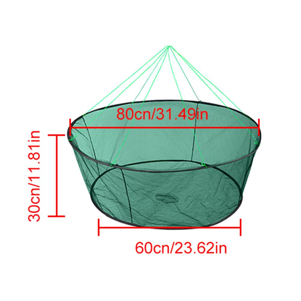 60/80cm Folding Drop Fishing Net Shrimp Catcher Tank Casting Network Fish Eels Trap Cage Prawn Bait Crab Netting Shrimp