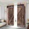 2 pieces of Retro wooden door frame printed curtains, pole bag curtains 42*84, home decoration, room decoration