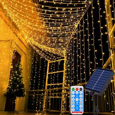 5/10M Solar LED String Lights with Remote Control 8 Modes Waterproof Fairy Garland for Outdoor Garden Wedding Party Christmas Decor