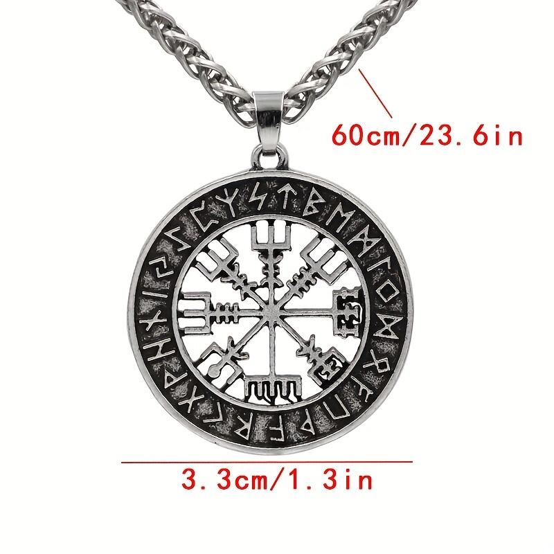 Viking Runaoding Logo Compass Pendant Men's Necklace Holiday Gift