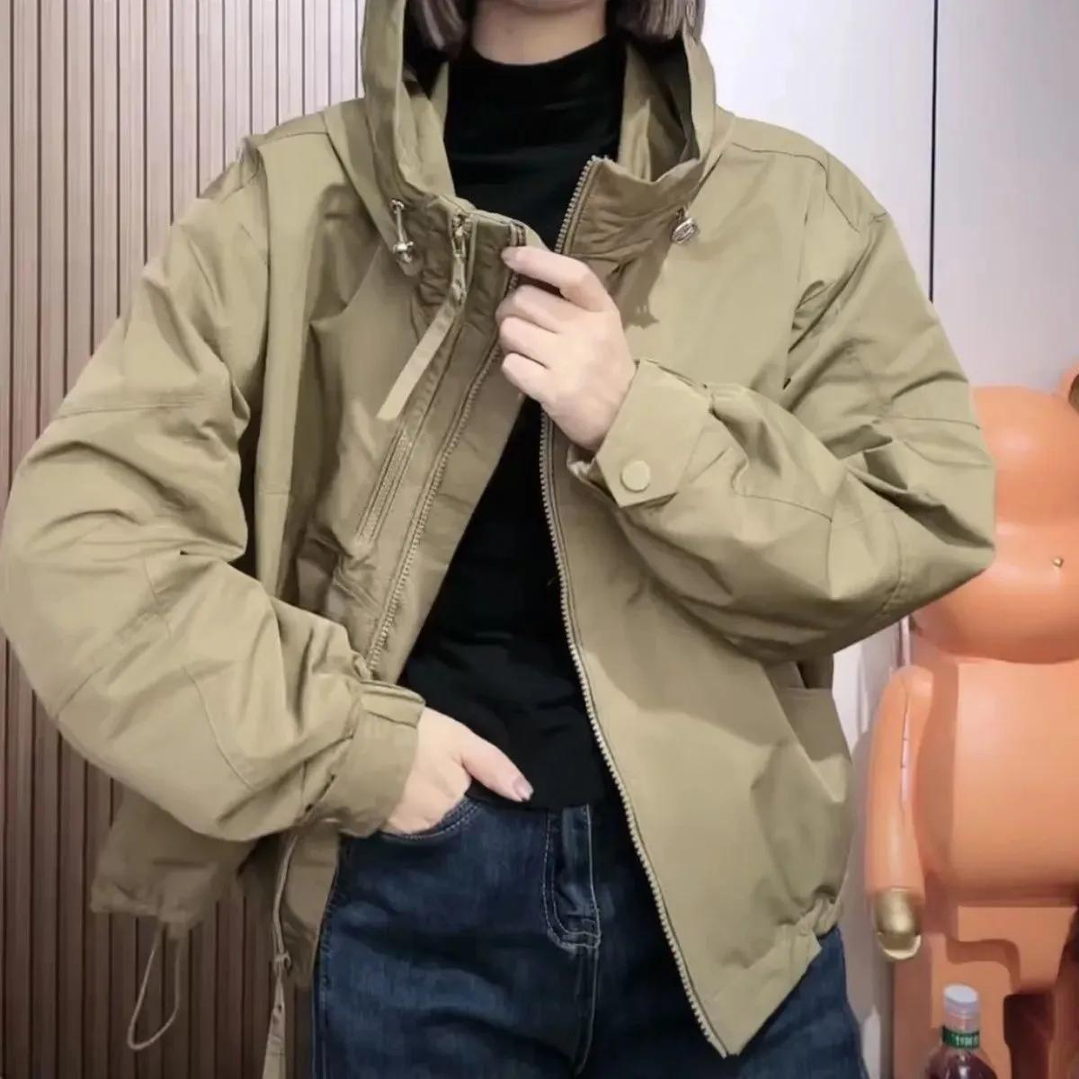 

Женская весенне-осенняя куртка свободного кроя в стиле ретро, носимый ветрозащитный плащ для защиты от солнца на открытом воздухе XS