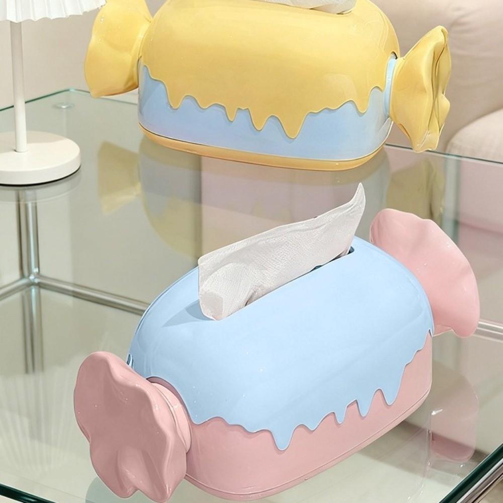 Cartoon Candy Tissue Box Decorative Plastic Napkin Holder Exquisite Large Capacity Paper Towel Dispenser Home Decor