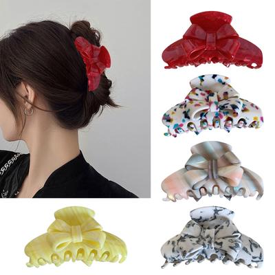Sweet Bowknot Hair Claw Clips Headwear Elegant Large Hair Clips Strong Hold Big Hair Jaw Clips for Thick and Thin Hair