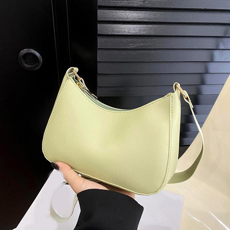 Retro Solid Color PU Leather Shoulder Underarm Bag Women's Fashi Handbags Hobos Purses and Handbag Ladies Crossbody Bags