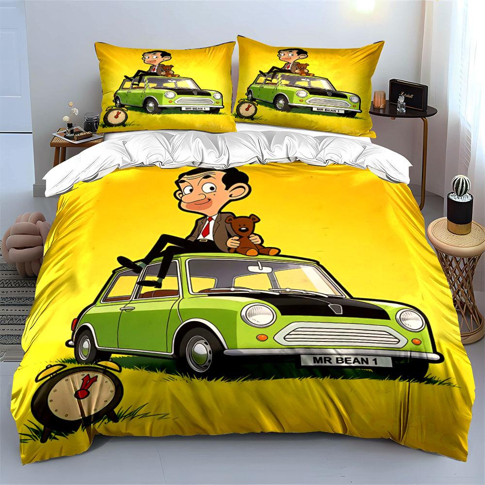 Car, man, teddy bear. Bedding sets Duvet cover sets Duvet covers Pillowcases(1 * Duvet Cover 2 * Pillowcases without duvet insert)