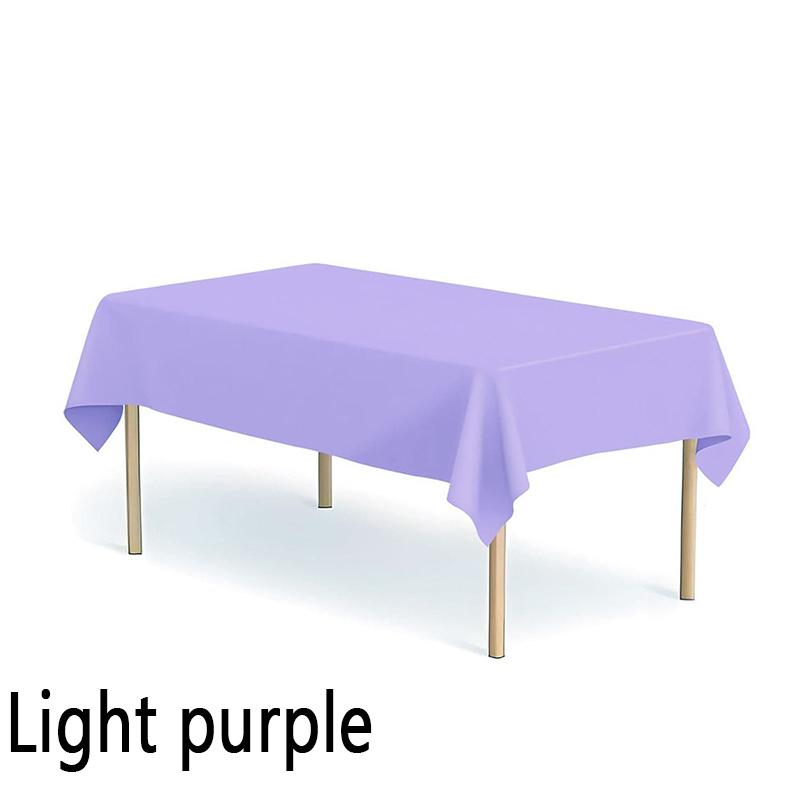 Пластиковая одноразовая скатерть, цветная, покрывало, салфетка, прямоугольная, для вечеринки, свадьбы, Рождества, дня рождения 137X183cm светло-фиолетовый