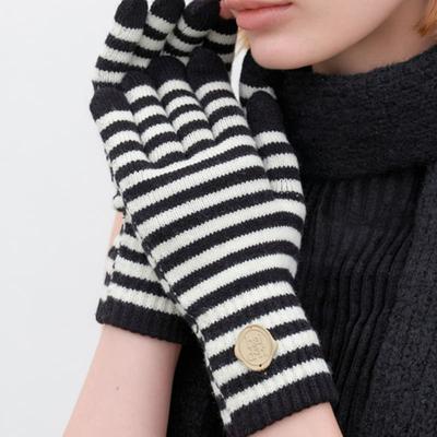 Halden Stripe Touch Gloves (G011_blackwhite)