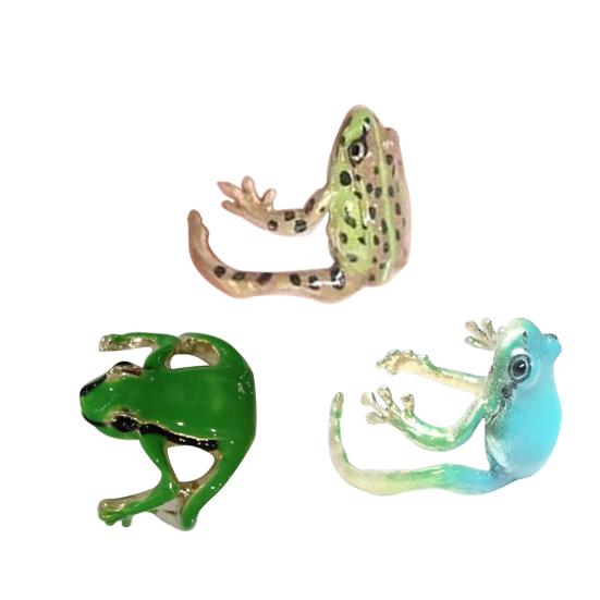 Tree Frog Ring Good Detail Realistic Animal Smooth Polished Adjustable Open Ring Novelty Knuckle Ring Party Daily Lady Finger Jewelry