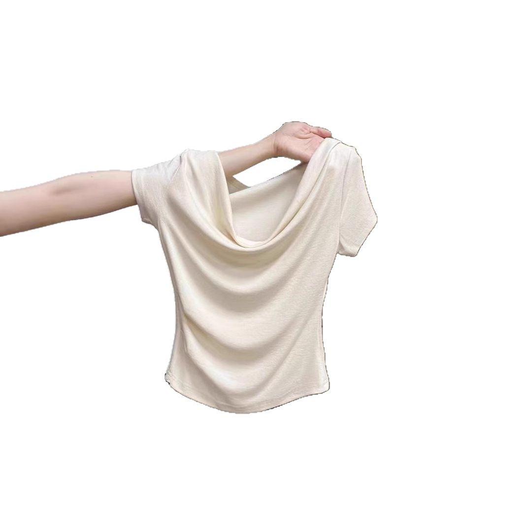 

Women s Sweet & Spicy Off-the-Shoulder Pleated Slim-Fit T-Shirt Large