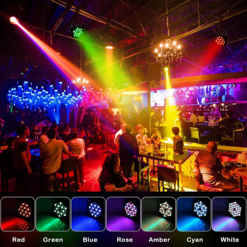 36 LED 3-in-1 RGB Stage Lights with Remote Control, Wash Light, LED Par Light, Disco Light, DMX512, High Brightness, Multi-Color Changing, Sound Activ