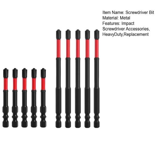 4/10Pcs Electricians Impact Screwdriver Bit Set 65mm 110mm Slotted Heads 1/4 Inch Hex Shank CNC Machined Metal Cross-Slot Screw Driver Drill Bits Kit