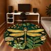 1PC Dragonfly Flowers Office Round Area Rug, Under Office Chairs Bedroom Living Room Home Decor, Carpet for Office -1110038