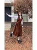 Women's Corduroy Vest & Dress Set: Spring/Autumn Sweet Long Sleeve Shirt Two-Piece Collection
