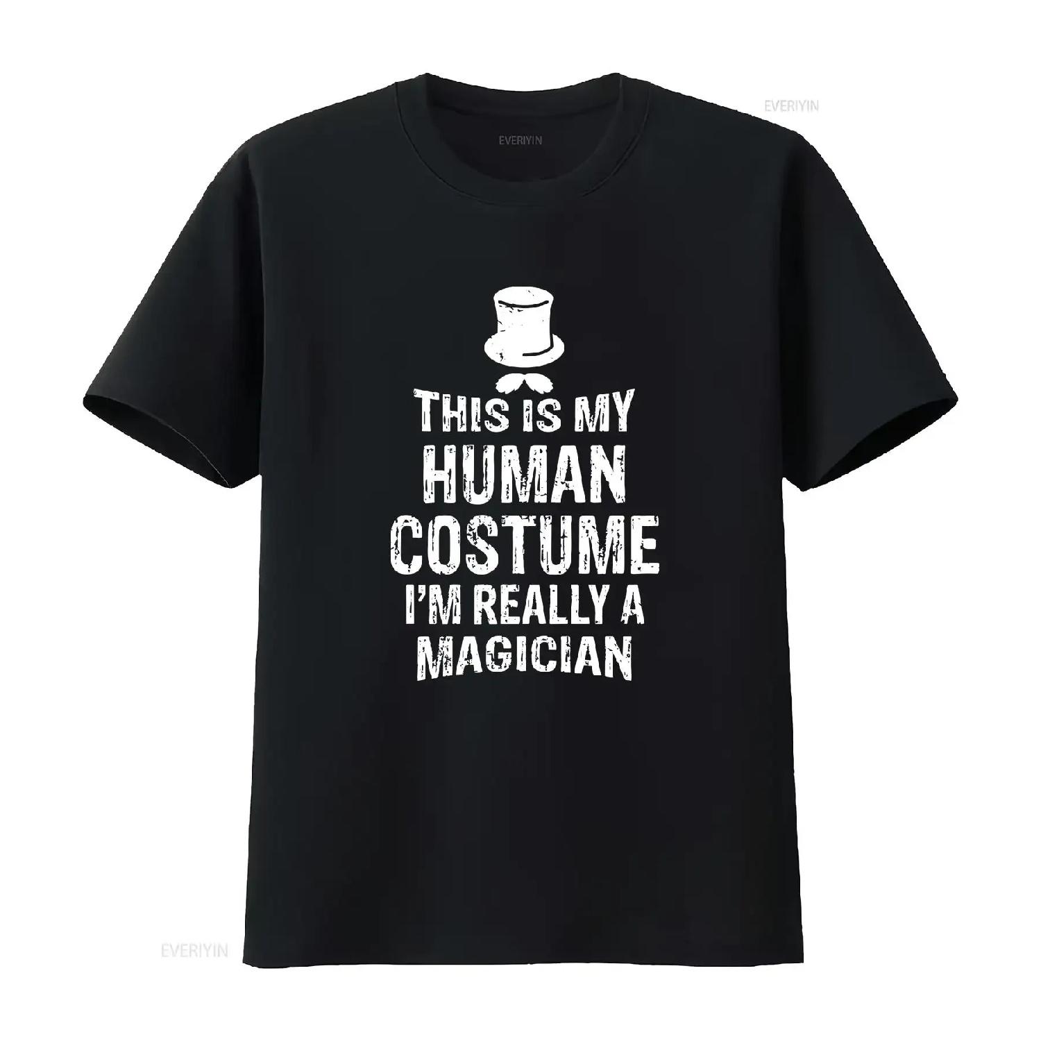 

Magician Costume T Shirt Funny Halloween Magic Trick Idea vintage Washed Breathable fashion Versatile graphic Comfortable S чёрный